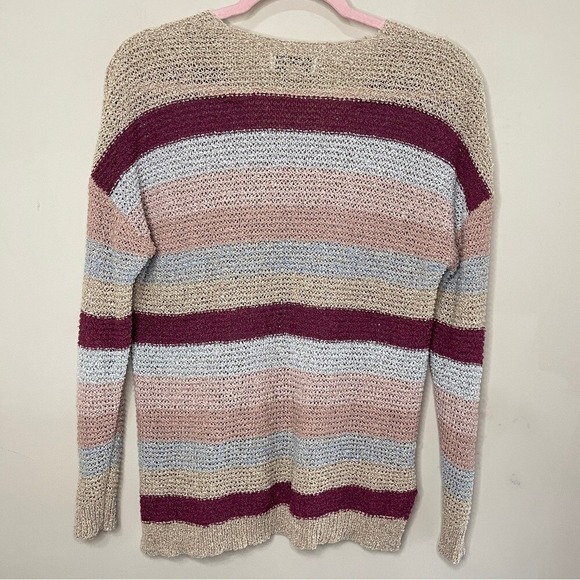KNOX ROSE Striped V-Neck‎ Pullover Sweater, Small - Picture 4 of 7